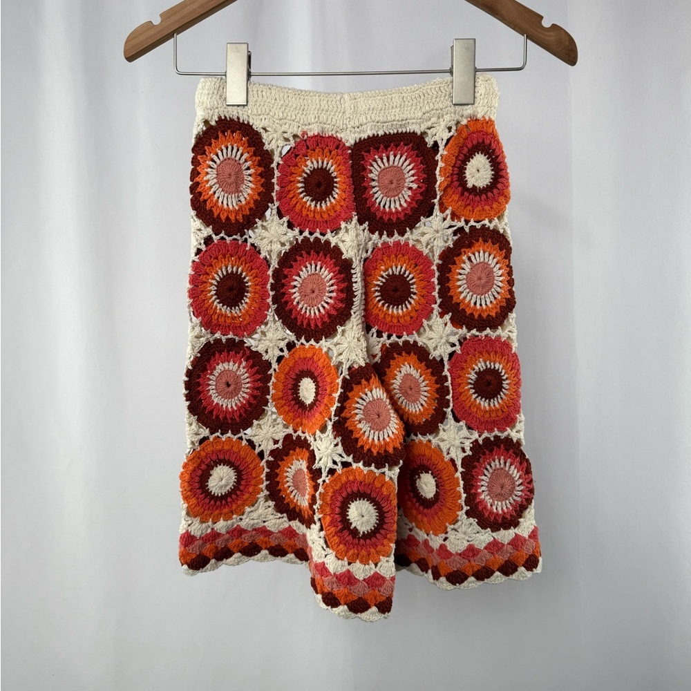 Flook x Free People Crotched Francis Long Shorts in Cream Orange Size XS - Picture 5 of 8
